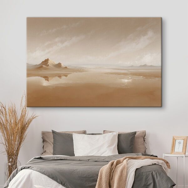 Sandy desert with mountains in the distance Sandy desert with mountains in the distance