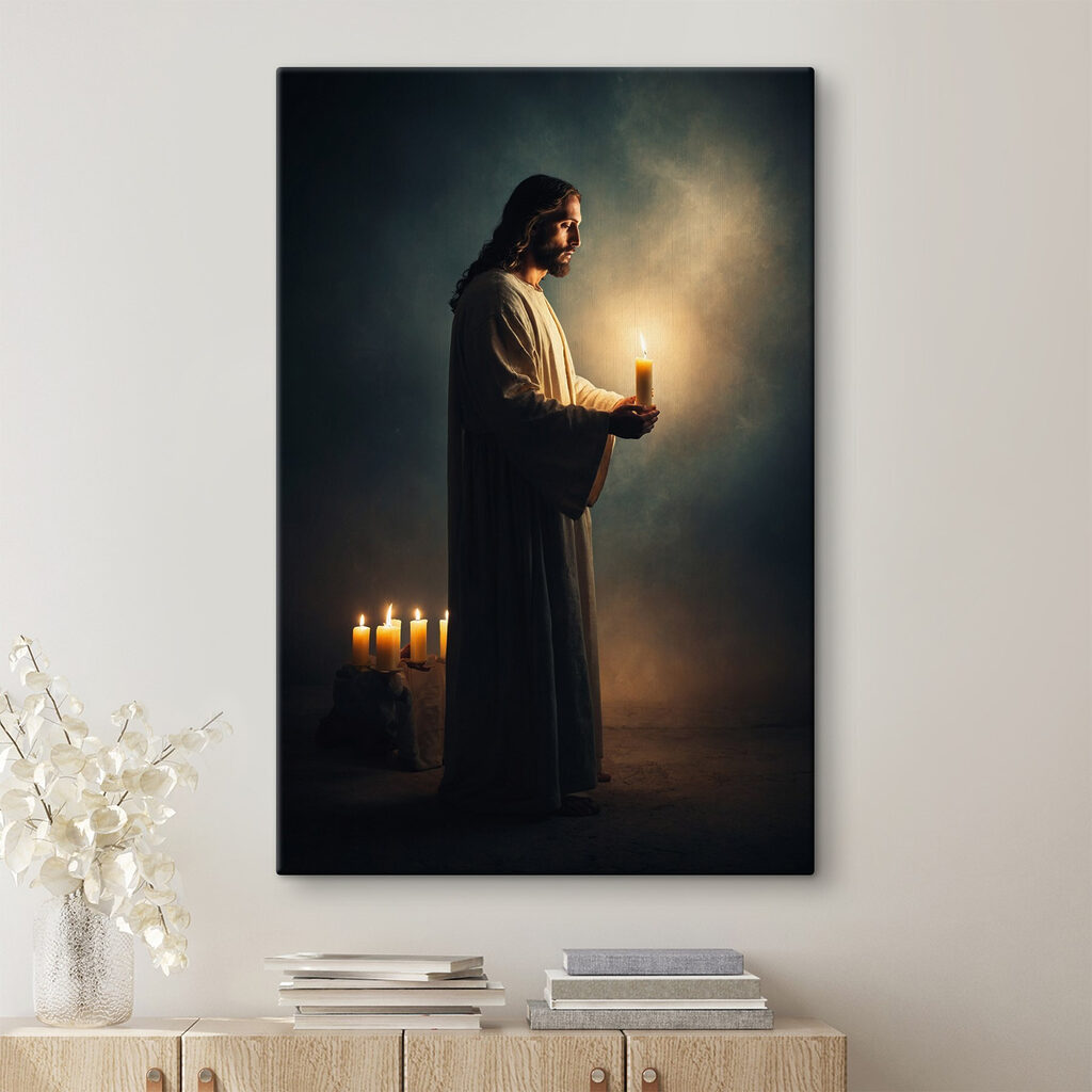 Man holding a candle