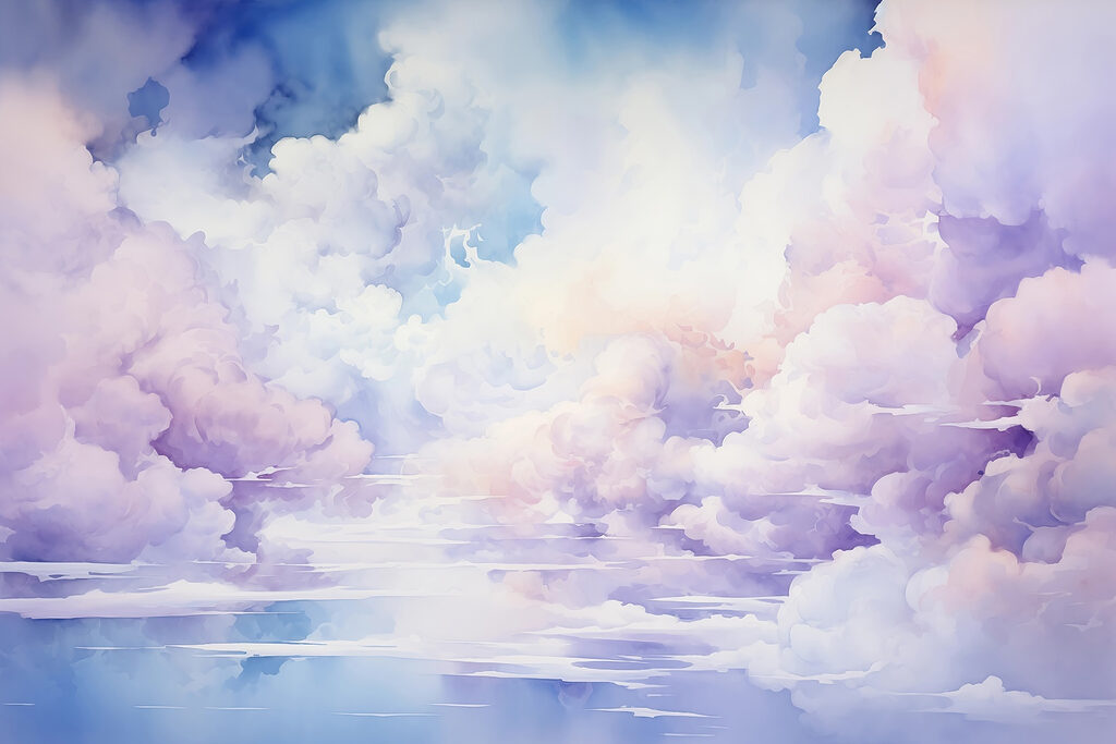 Aquarellmalerei von Wolken Aquarellmalerei von Wolken