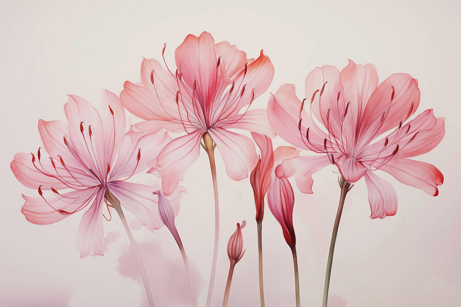Gruppe von rosa Blumen