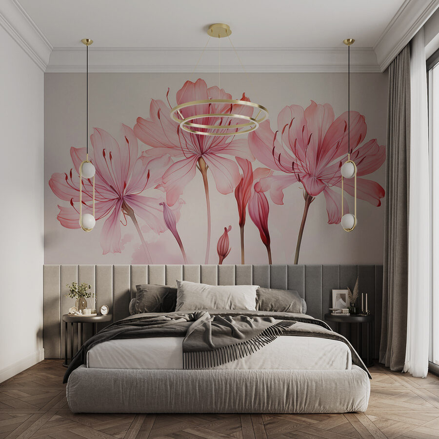 Gruppe von rosa Blumen