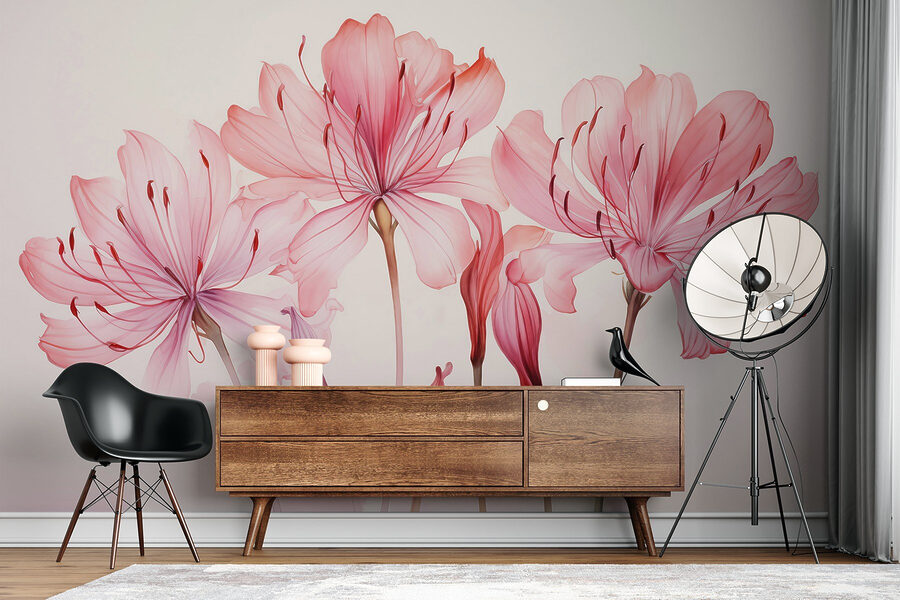 Gruppe von rosa Blumen
