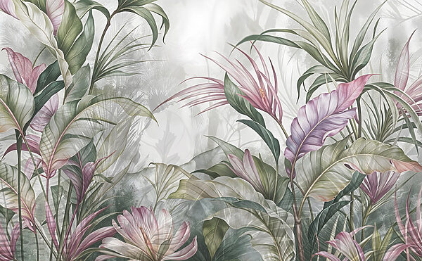 Malerei von Blumen und Blättern Malerei von Blumen und Blättern