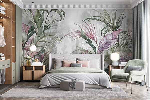 Malerei von Blumen und Blättern Malerei von Blumen und Blättern