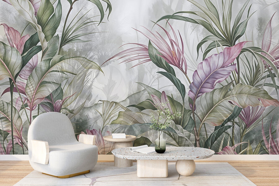 Malerei von Blumen und Blättern Malerei von Blumen und Blättern