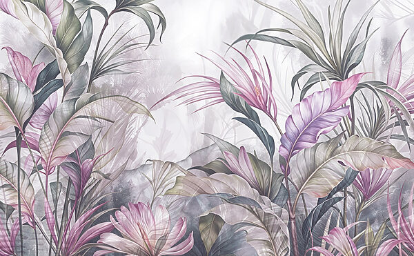 Malerei von Blumen und Blättern Malerei von Blumen und Blättern