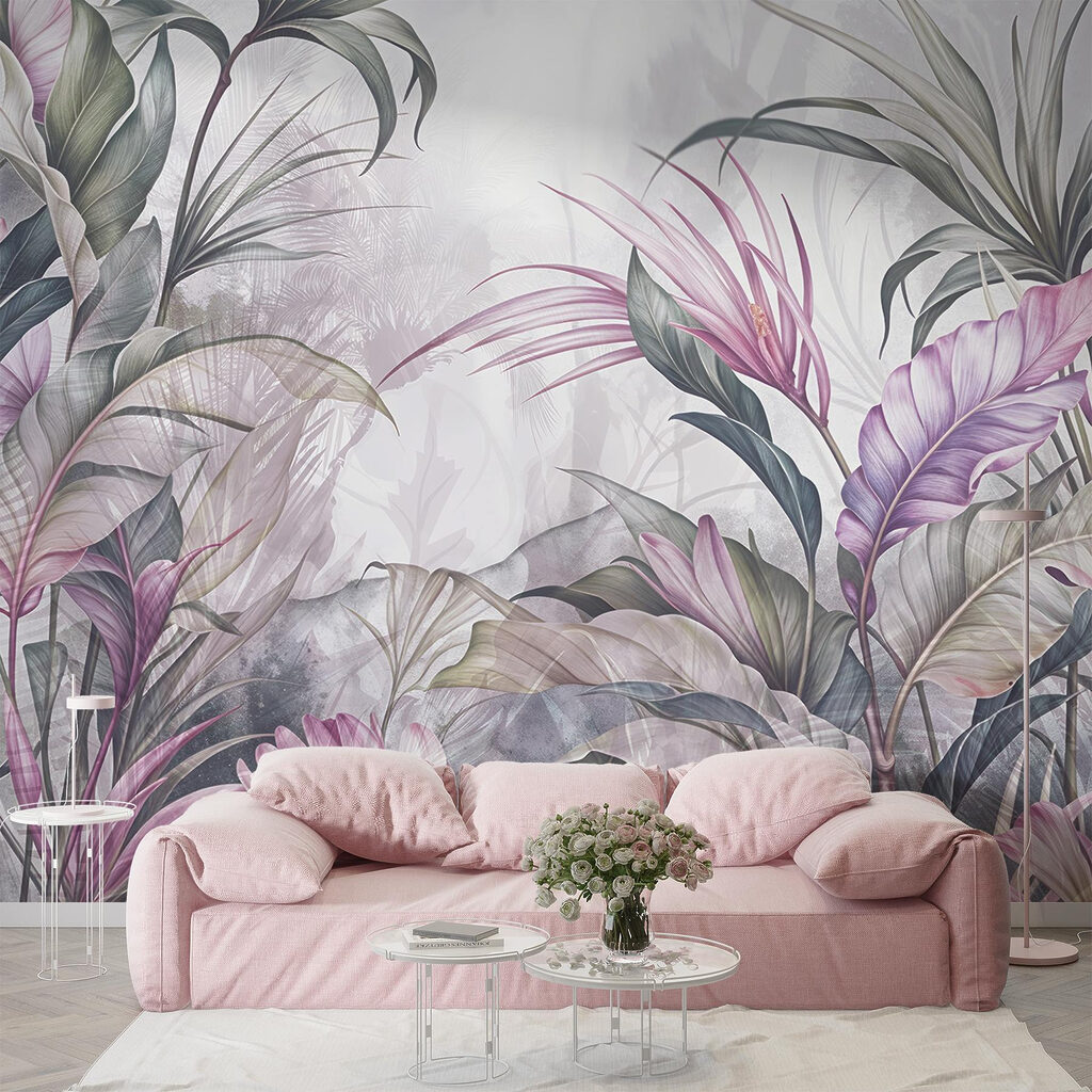 Painting of flowers and leaves