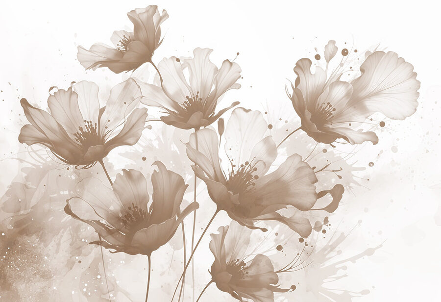 Fototapeten Gruppe von Blumen mit weißen Blütenblättern – Bild 7