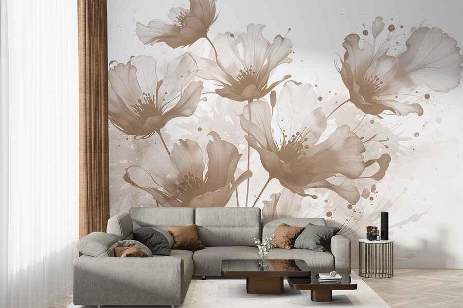 Fototapeten Gruppe von Blumen mit weißen Blütenblättern – Bild 4