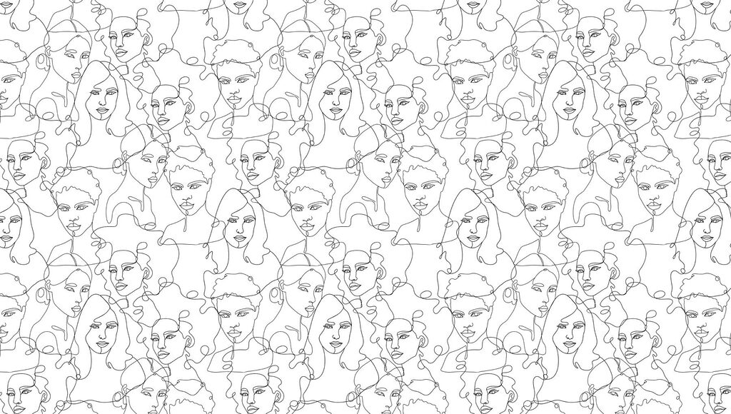 Muster der Gesichter von Frauen’ Muster der Gesichter von Frauen’