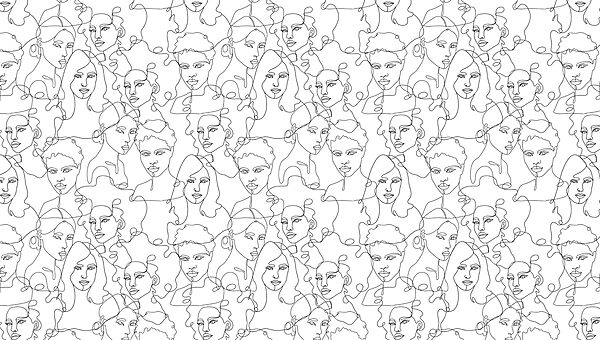 Muster der Gesichter von Frauen’ Muster der Gesichter von Frauen’