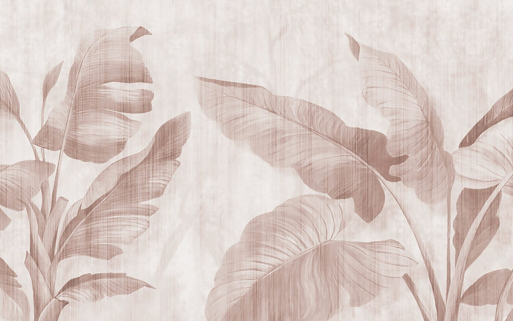 Soft tropical leaves on a muted background