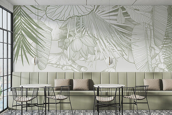 Zarte Linienkunst der tropischen Flora Zarte Linienkunst der tropischen Flora