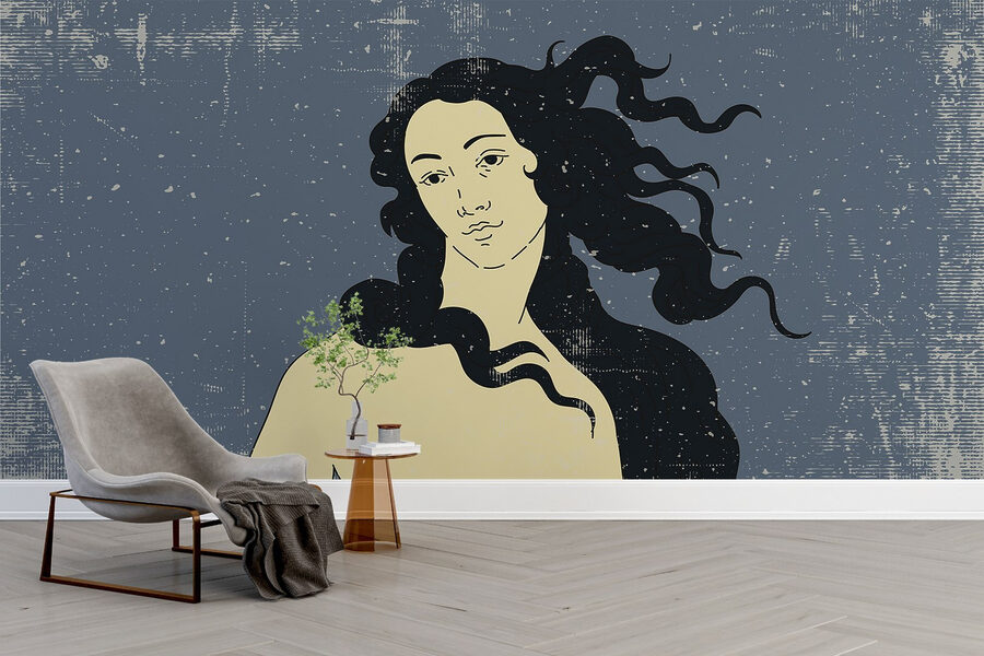 Zeichnung eines Mannes mit langen Haaren Zeichnung eines Mannes mit langen Haaren