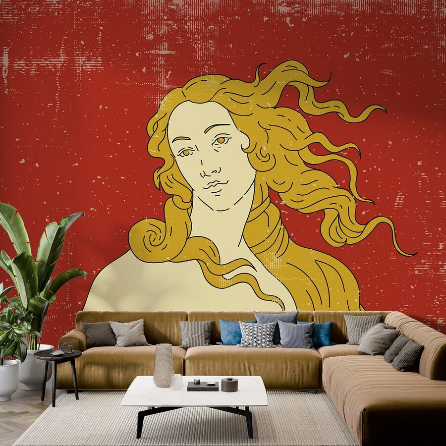 Zeichnung eines Mannes mit langen Haaren