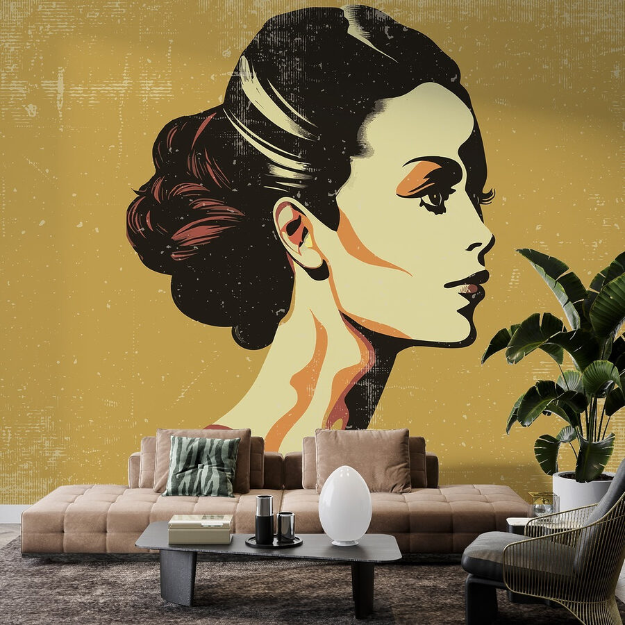 Frau mit Haarknoten