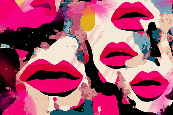 Gruppe von Lippen mit verschiedenen Farben Gruppe von Lippen mit verschiedenen Farben
