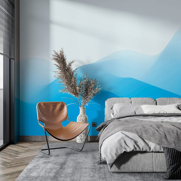 Blaue und weiße Wellenlinien Blaue und weiße Wellenlinien