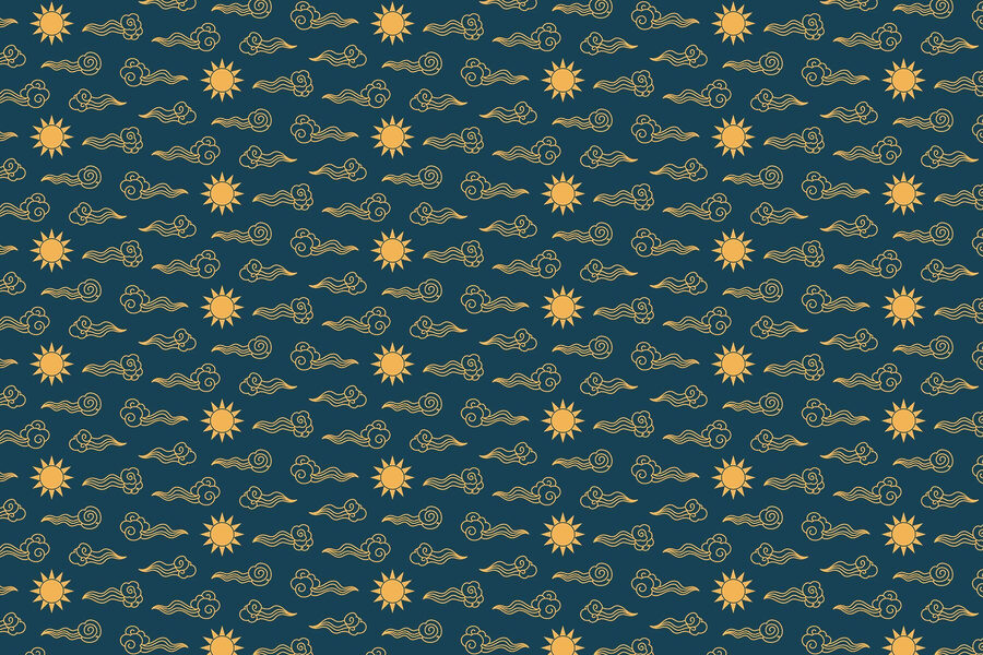 Muster aus Wolken und Sonne Muster aus Wolken und Sonne