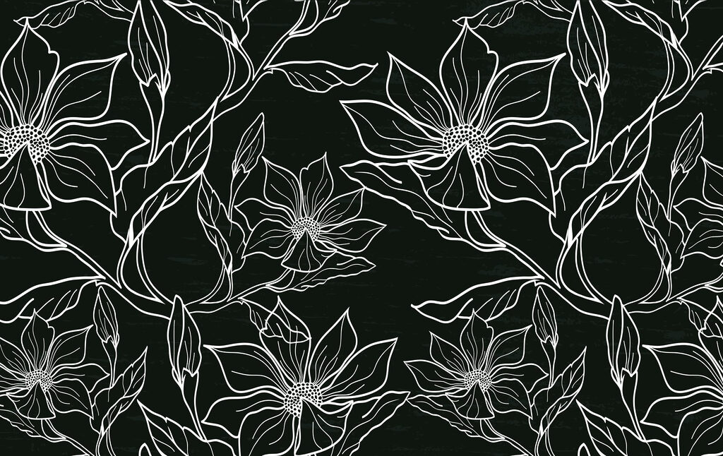 Schwarz-weißes florales Muster Schwarz-weißes florales Muster