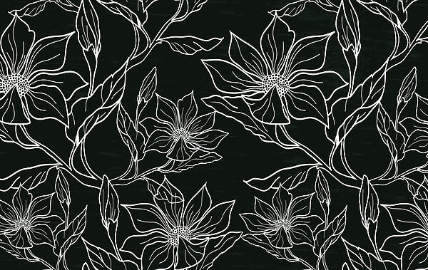 Schwarz-weißes florales Muster Schwarz-weißes florales Muster