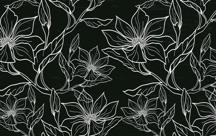 Schwarz-weißes florales Muster
