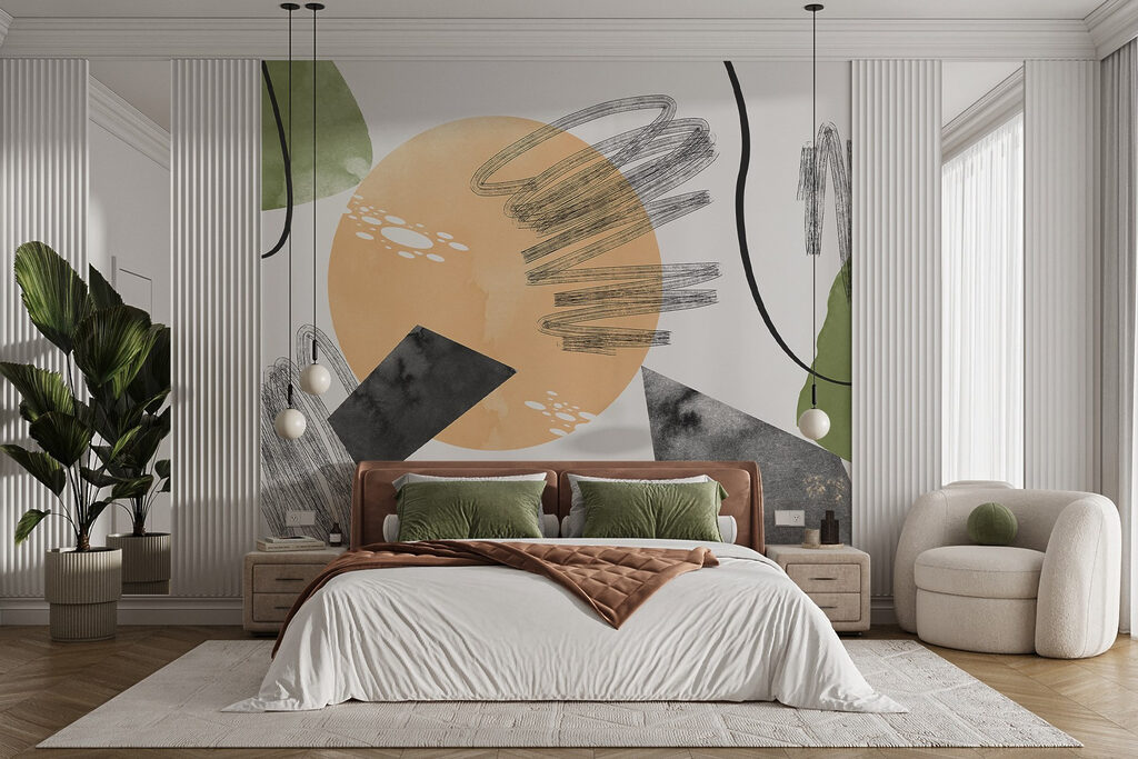 Abstract shapes in vibrant colors