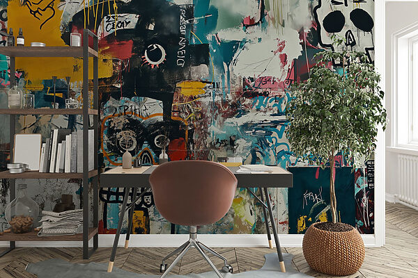 Wand mit Graffiti darauf Wand mit Graffiti darauf