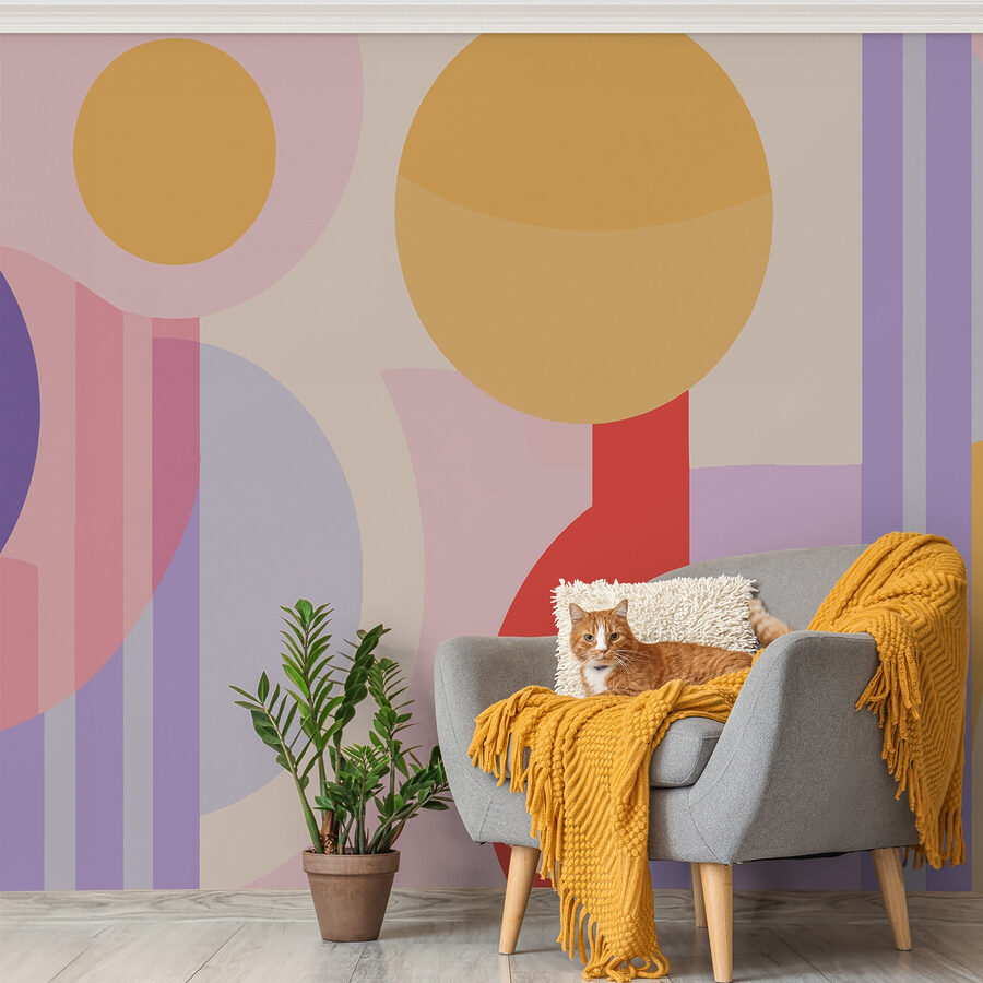 Buntes Kunstwerk mit Kreisen und Kreisen