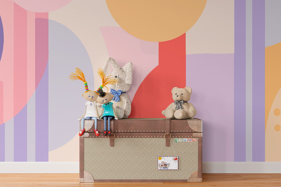 Buntes Kunstwerk mit Kreisen und Kreisen
