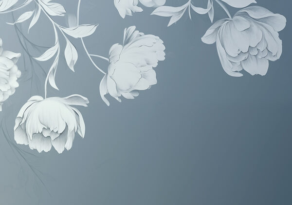 Weiße Blumen auf grauem Hintergrund Weiße Blumen auf grauem Hintergrund