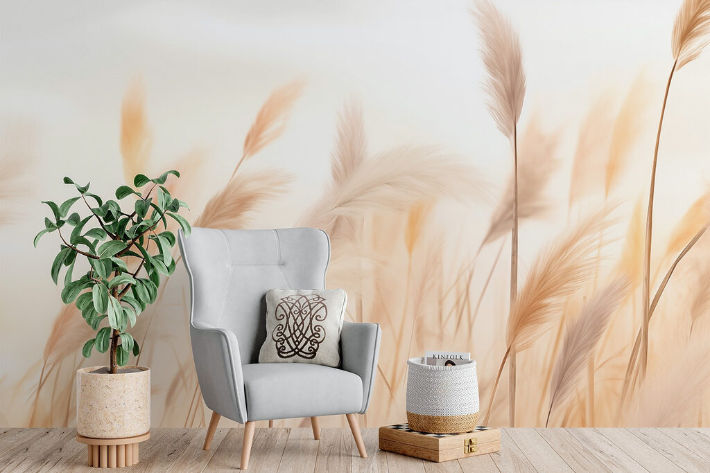 Soft grasses in gentle breeze