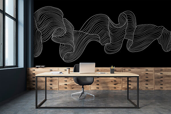 Weiße Strichgrafik auf schwarzem Hintergrund Weiße Strichgrafik auf schwarzem Hintergrund