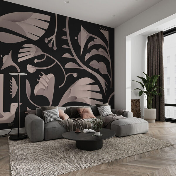 Schwarzes und weißes Blumendesign Schwarzes und weißes Blumendesign