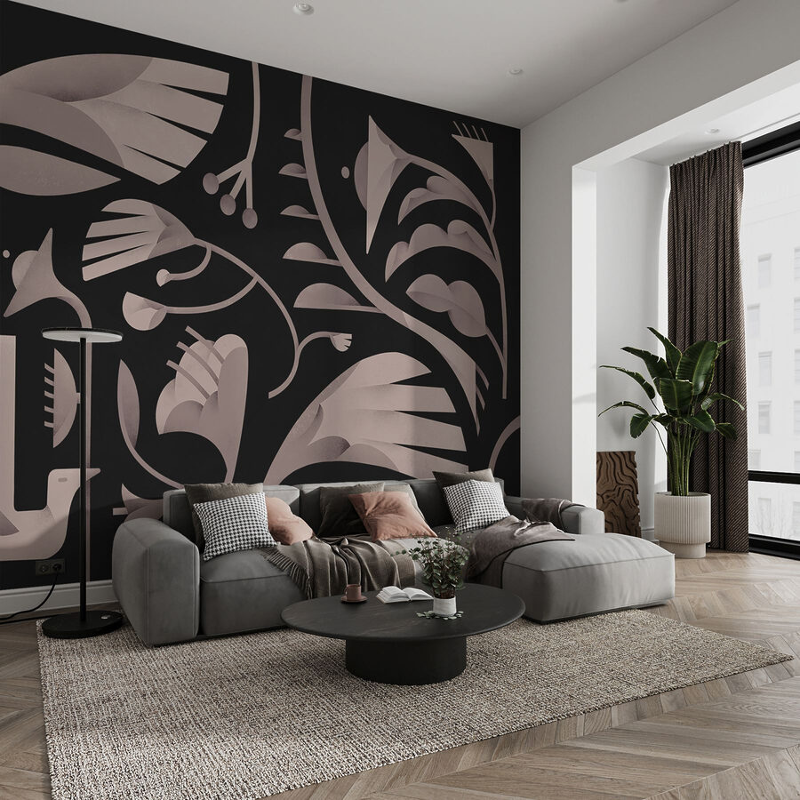 Schwarzes und weißes Blumendesign Schwarzes und weißes Blumendesign