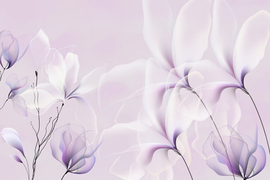 Zarte Blumen in sanften Farbtönen.