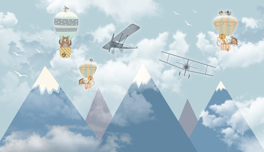Gruppe von Flugzeugen fliegen in den Himmel Gruppe von Flugzeugen fliegen in den Himmel