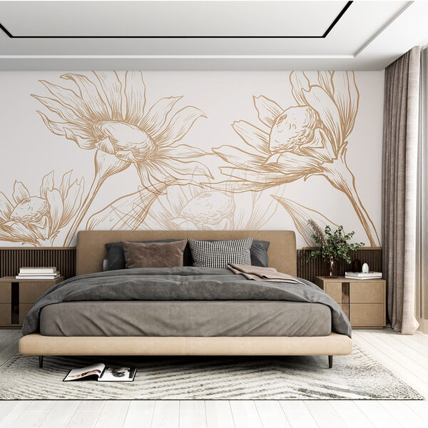 Zeichnung von Blumen und Blättern Zeichnung von Blumen und Blättern