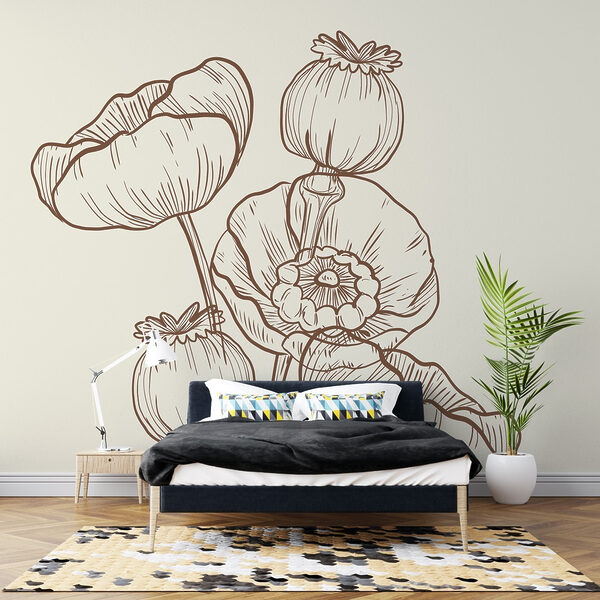 Zeichnung von Blumen auf einem weißen Hintergrund Zeichnung von Blumen auf einem weißen Hintergrund