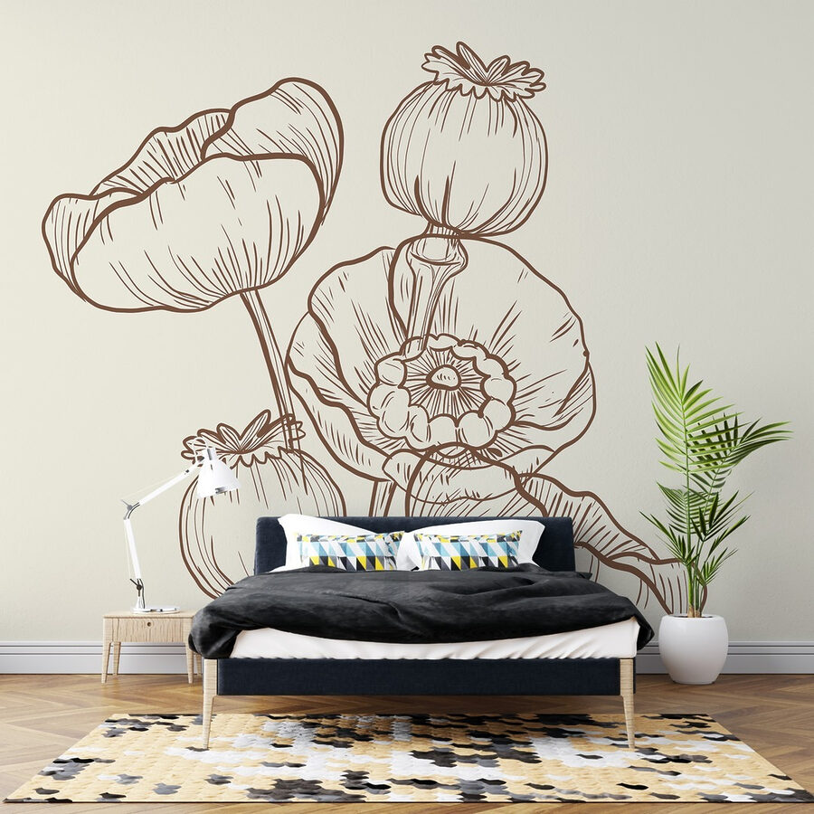 Zeichnung von Blumen auf einem weißen Hintergrund
