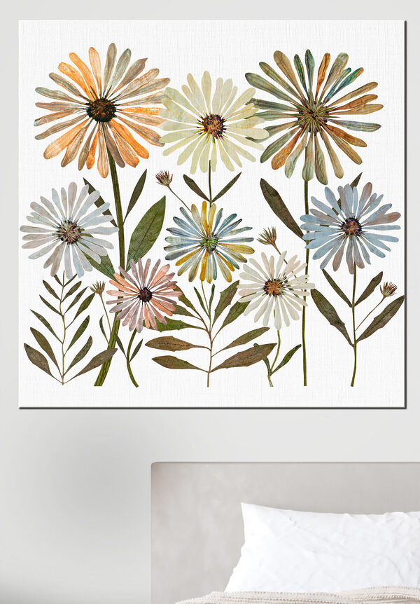 Group of flowers with leaves Group of flowers with leaves