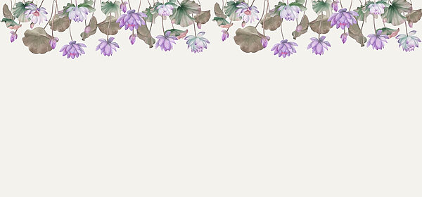 Reihe violetter Blumen und grüner Blätter u98844v1p 600x280 - Reihe violetter Blumen und grüner Blätter - tegory