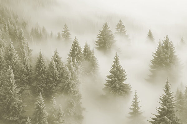 Gruppe von Bäumen im Nebel Gruppe von Bäumen im Nebel