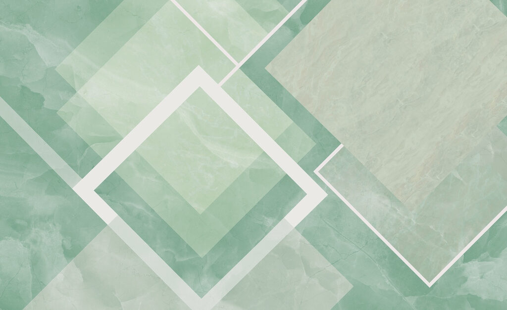 Green and white tile with white lines