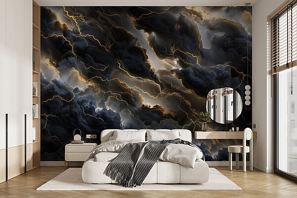 Schwarze Wolken mit Blitzen Schwarze Wolken mit Blitzen