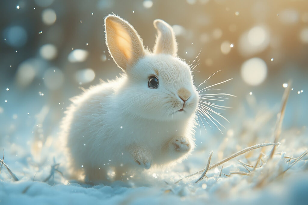 Weißer Hase im Schnee Weißer Hase im Schnee