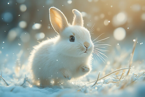 Weißer Hase im Schnee Weißer Hase im Schnee