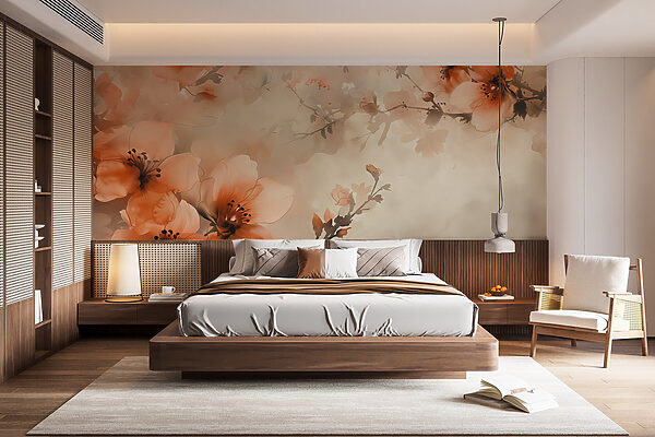 Fototapeten Zarte Blüten in sanften Farbtönen