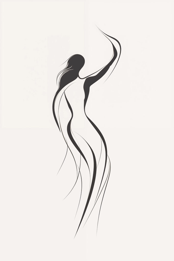 Black and white drawing of a woman Black and white drawing of a woman