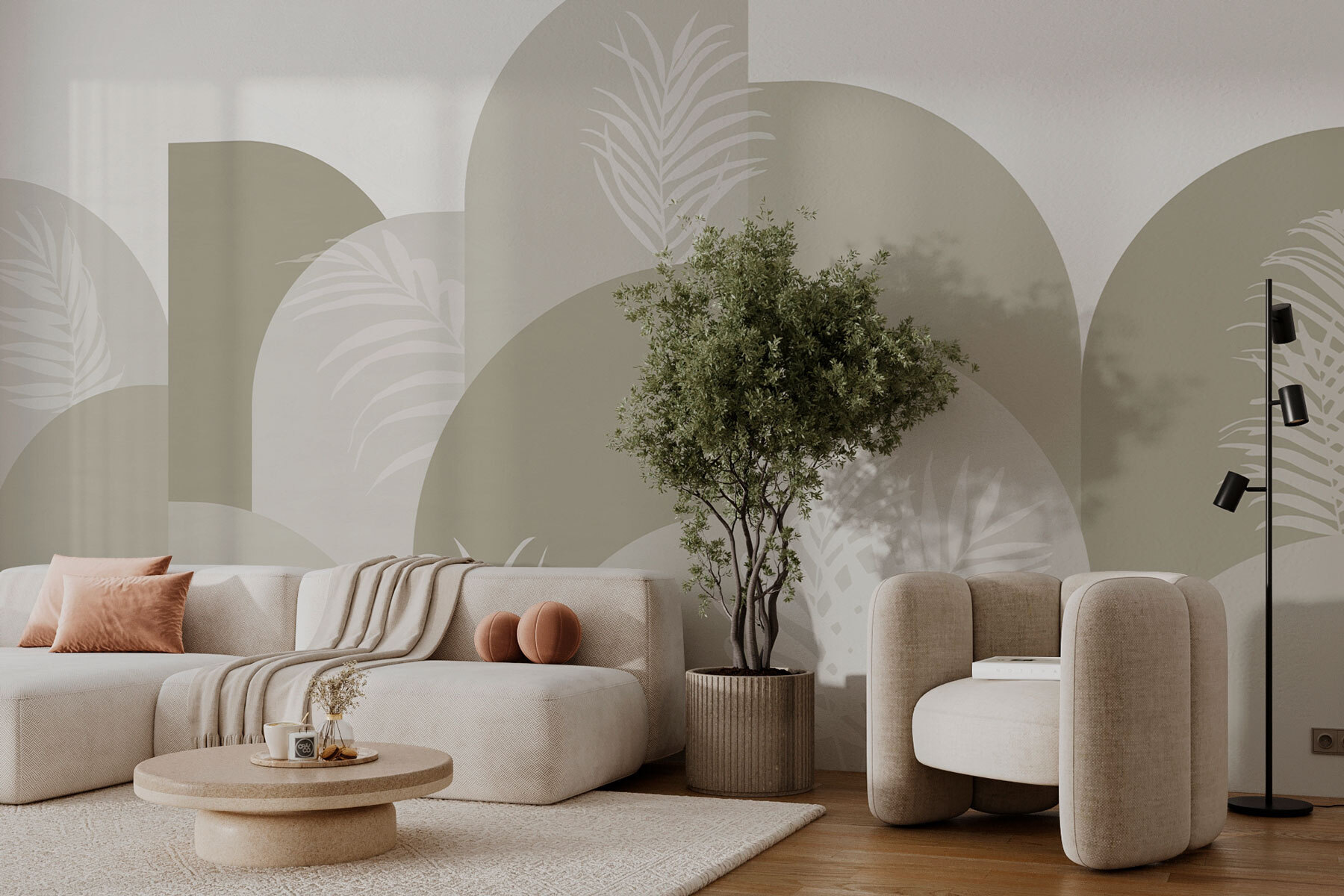 White leaves on a gray background